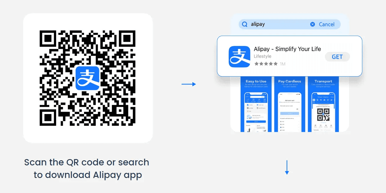 Download Alipay from the app store
