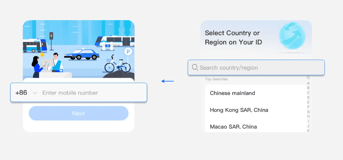 Register Alipay with an international phone number