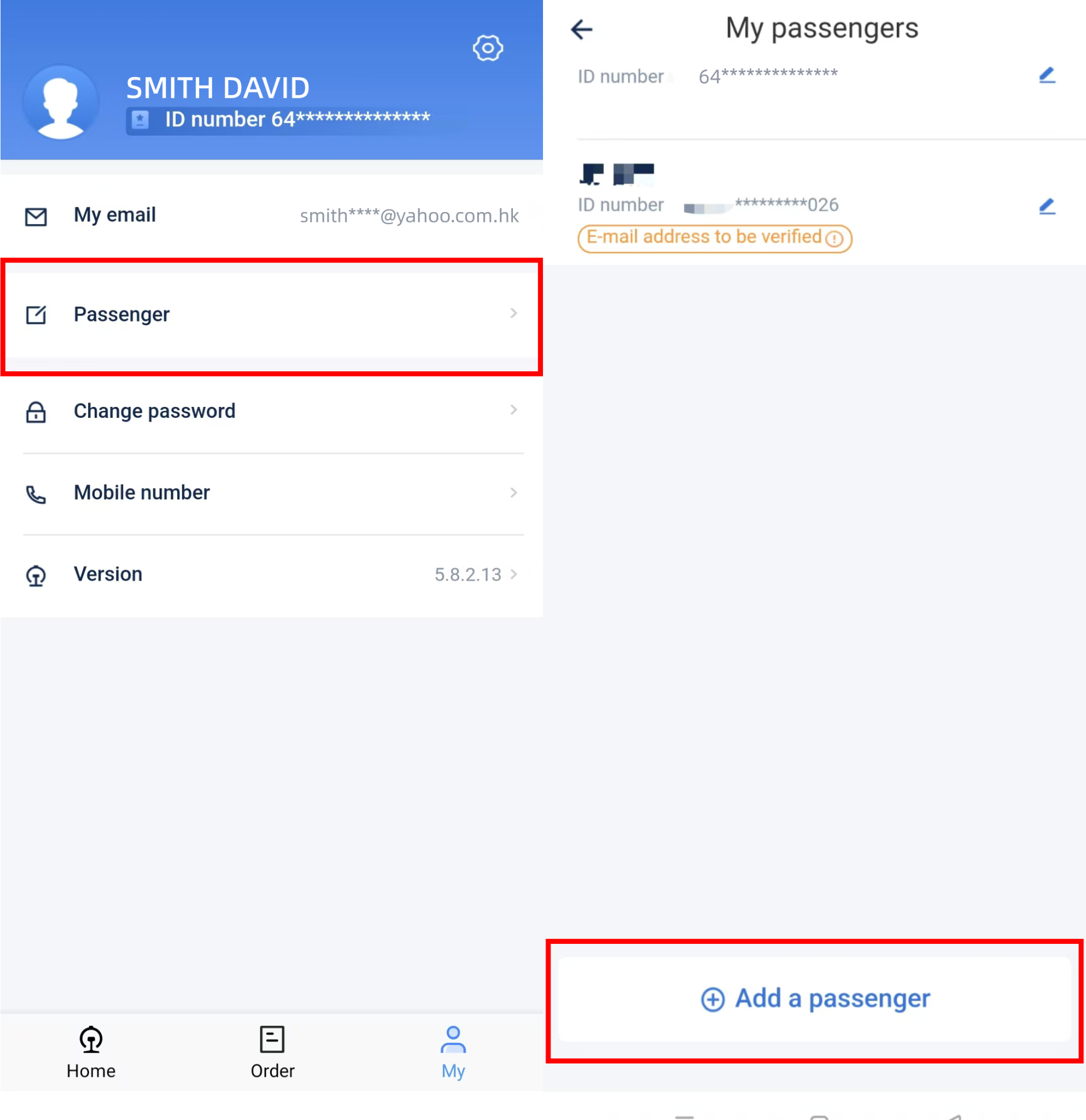 Add passengers on 12306