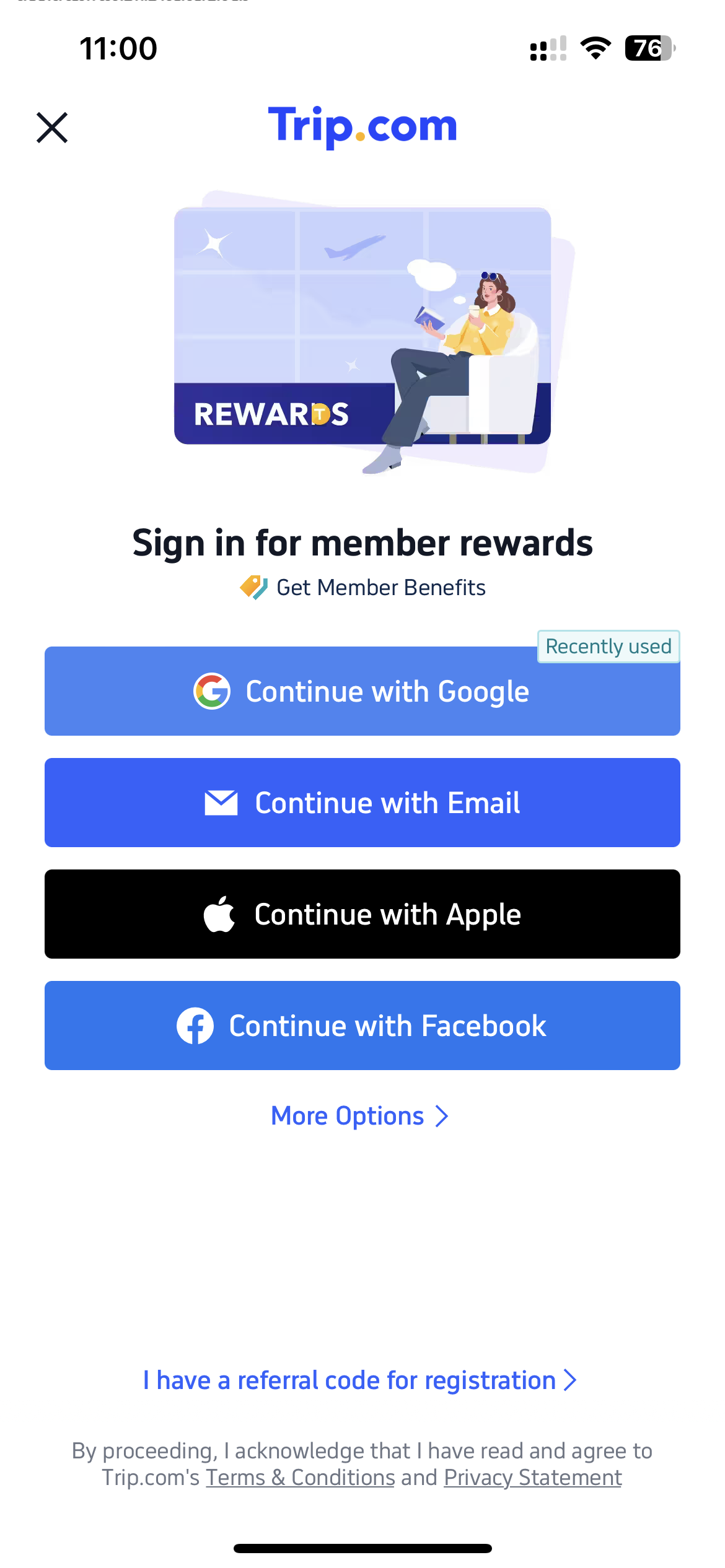 Log in or register Trip.com